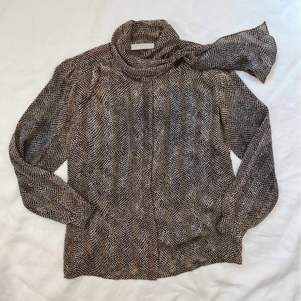 Vintage Scarf Neck Blouse‎